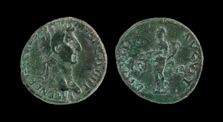 Roman Nerva - Aequitas As 97 AD, Rome mint. Obv: IMP NERVA CAES AVG P M TR P COS III P P legend