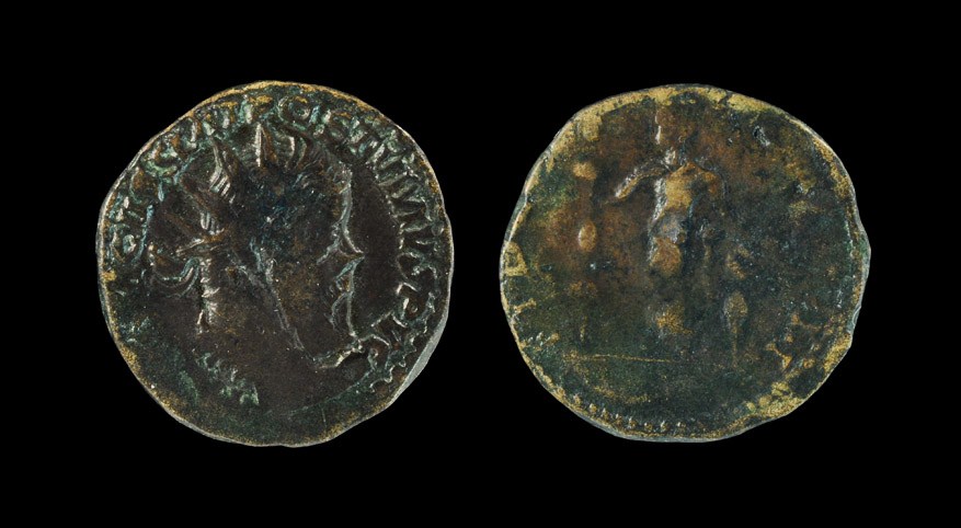 Roman Postumus - Fides Double Sestertius 259-268 AD, Lyons mint. Obv: IMP CM CASS LAT POSTVMVS P VG