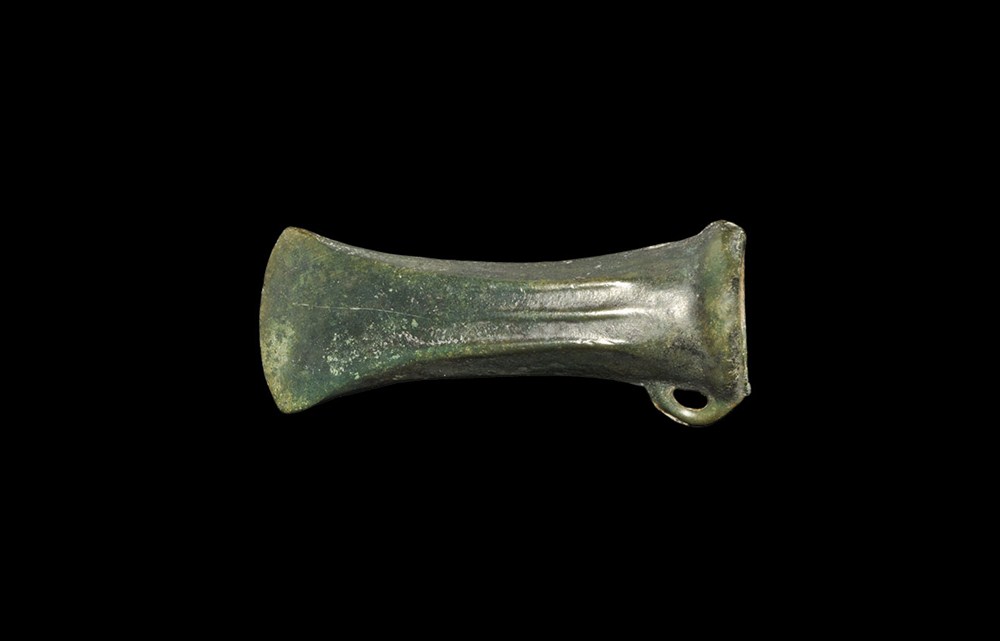 Bronze Age European Bronze Looped and Socketted Axehead Late Bronze Age, 1200-800 BC . A cast