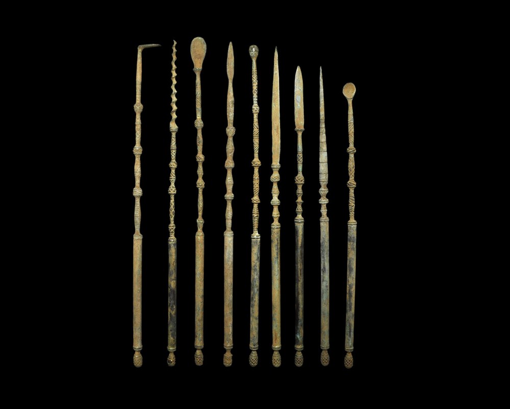 Byzantine Bronze Medical Implement Set 6th-9th century AD . A matched set of cast bronze medical