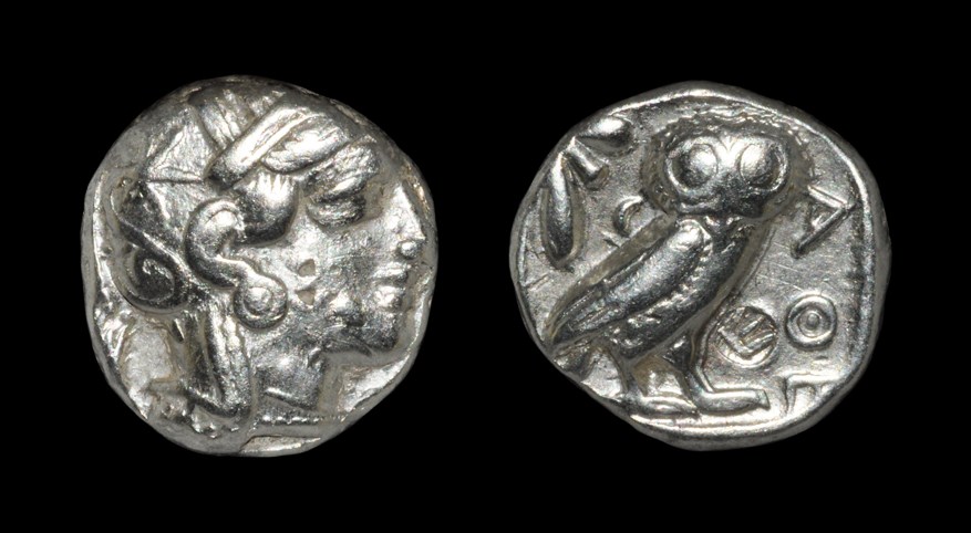 Greek Athens - Owl Tetradrachm Circa 454-404 BC, Athens, Attica. Obv: helmeted head of Athena