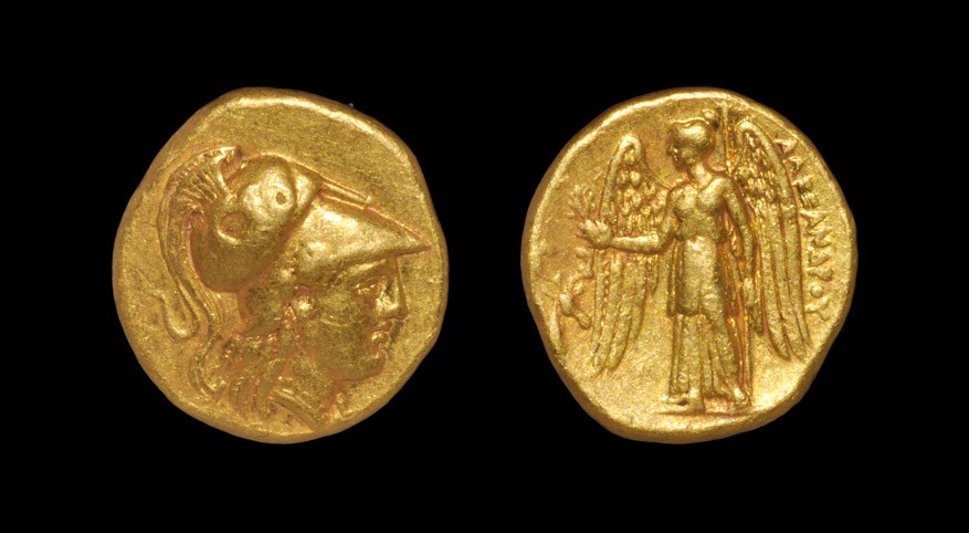 Greek Macedonia - Alexander III - Athena Gold Stater 334-323 BC, Sardes mint. Obv: head of Athena