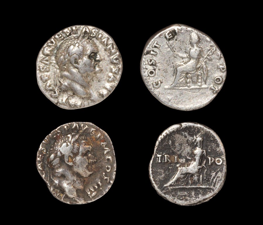 Roman Vespasian - Denarii [2] 69-79 AD. Reverses: Pax seated and Vesta seated. RIC 29; Sear 2285/