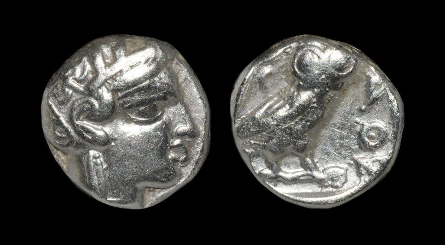 Greek Athens - Owl Tetradrachm Circa 454-404 BC, Athens, Attica. Obv: helmeted head of Athena