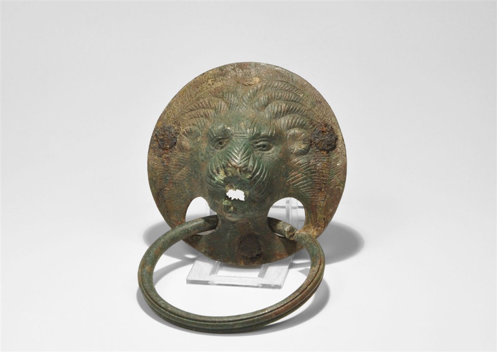 Roman Bronze Lion Casket Handle 2nd-3rd century AD . A large casket handle in the form of a lion