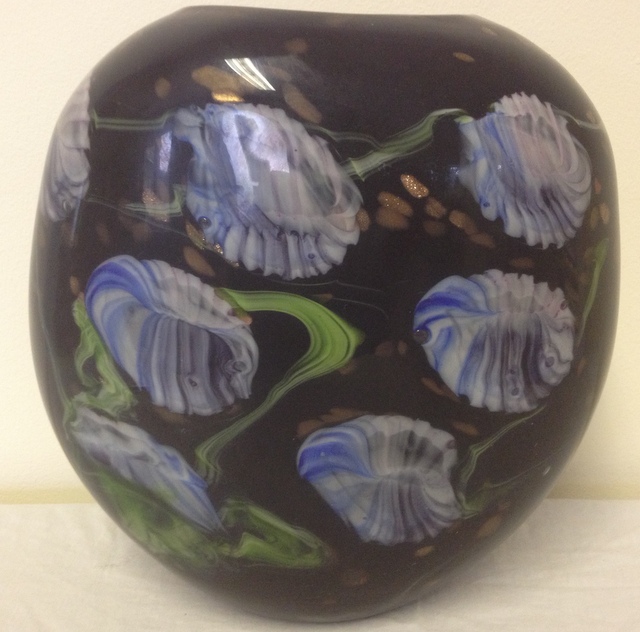 Black Murano style vase