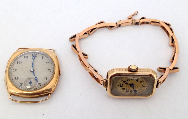 Two 9ct gold watches