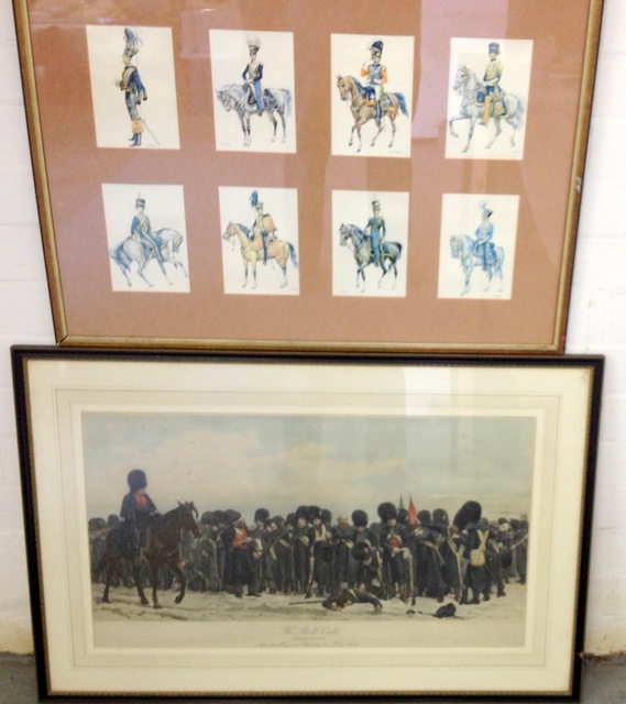 Two framed military prints including "The Roll Call" by Lady Butler