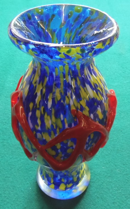 A glass vase