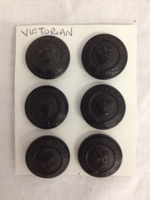 Set of 6 Victorian Metropolitan Police buttons