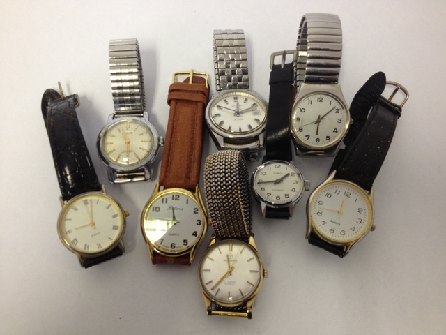 Selection of gents watches including gold