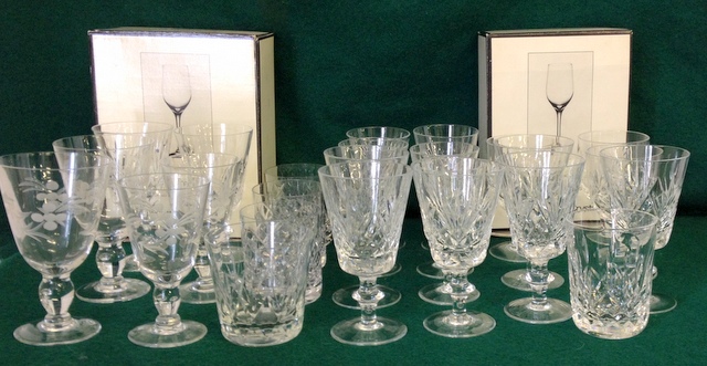 Collection of cut crystal glasses