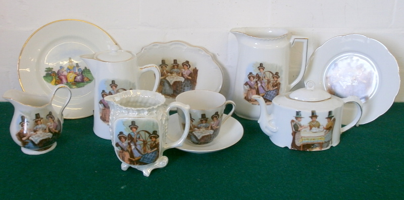 Nine piece Welsh Lady tea china ware