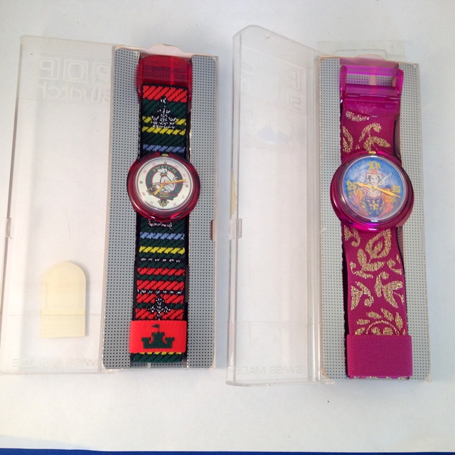 Two vintage Swatch watches, boxed