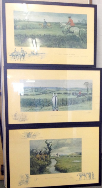 Three signed Snaffles hunting prints 70 x 50 cm