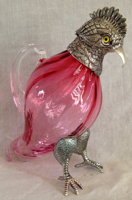 Claret jug in the form of a parrot