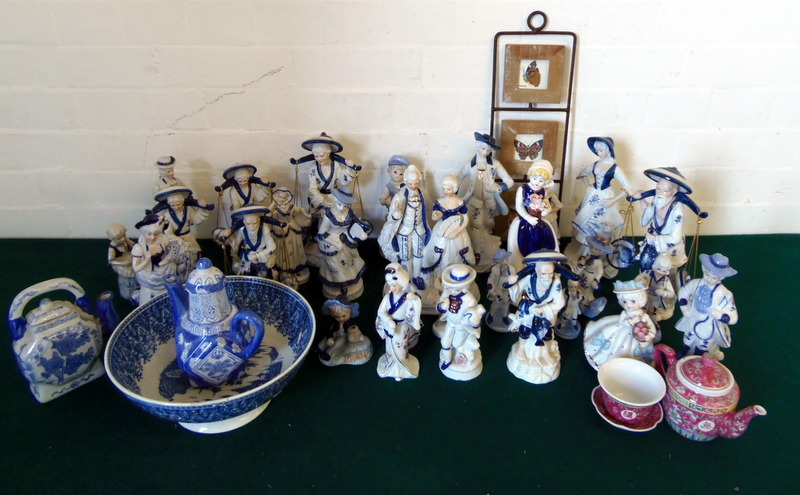 Mixed lot of china figures and bowl