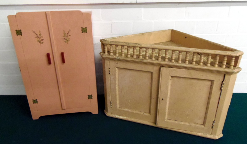 Two vintage kitchen cupboards