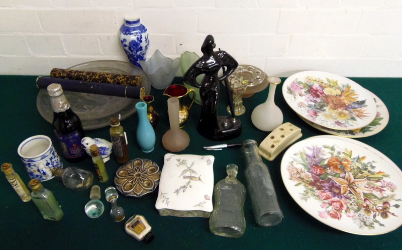 Mixed lot of china and bottles