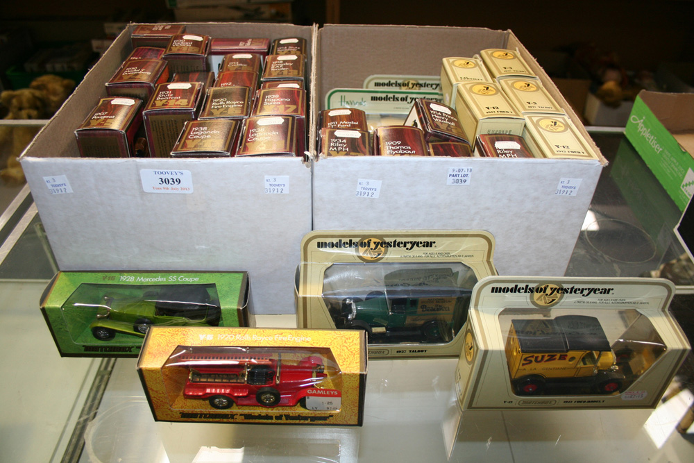 A collection of Matchbox Models of Yesteryear cars and commercial vehicles, including two Y-11