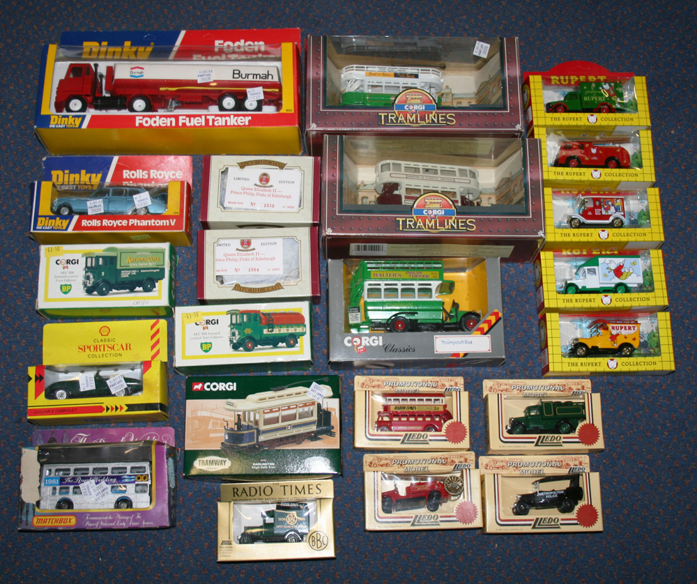 A Dinky Toys No. 950 Foden fuel tanker, a No. 124 Rolls-Royce Phantom V and a small collection of