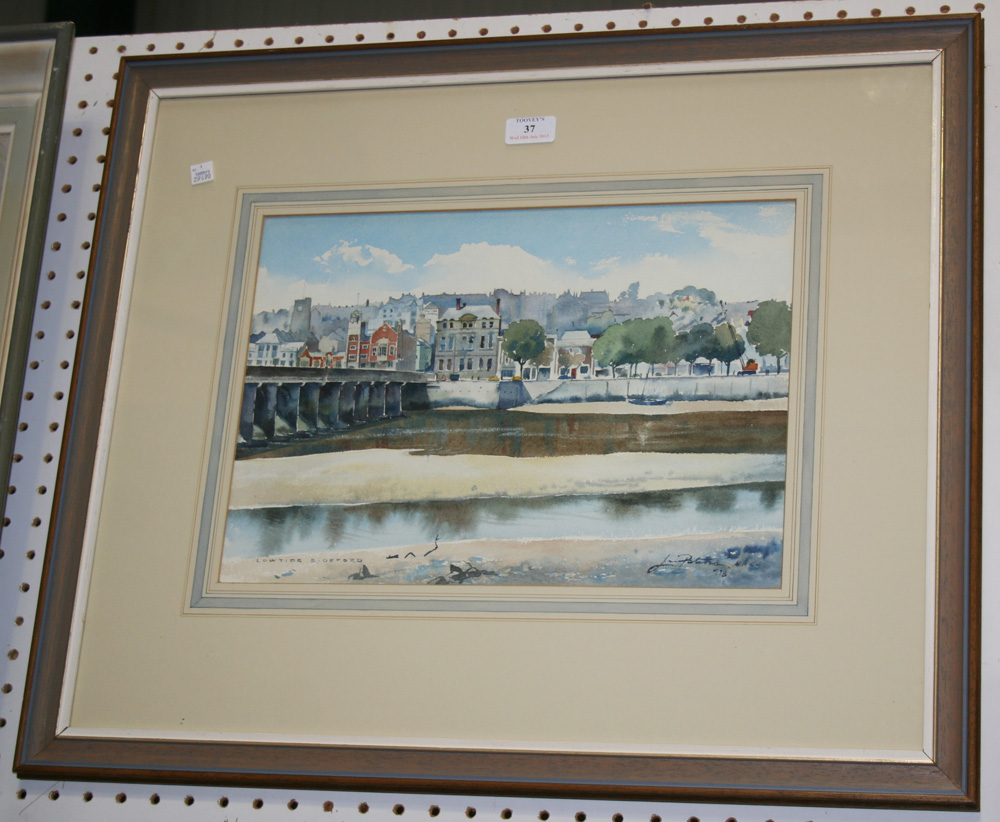 James Paterson - `Low Tide Bideford`, watercolour, signed, titled and dated `78, approx 28.5cm x