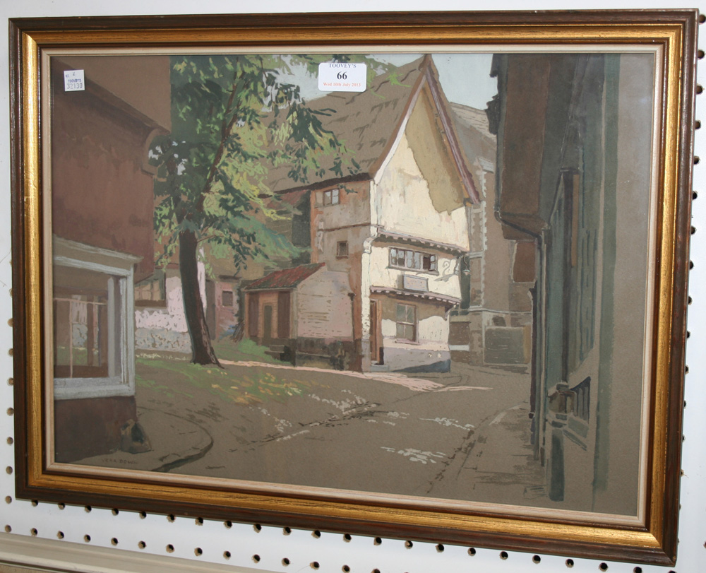 Vera Down - `Briton`s Arms, Woldingham, Surrey`, watercolour and gouache, signed recto, titled