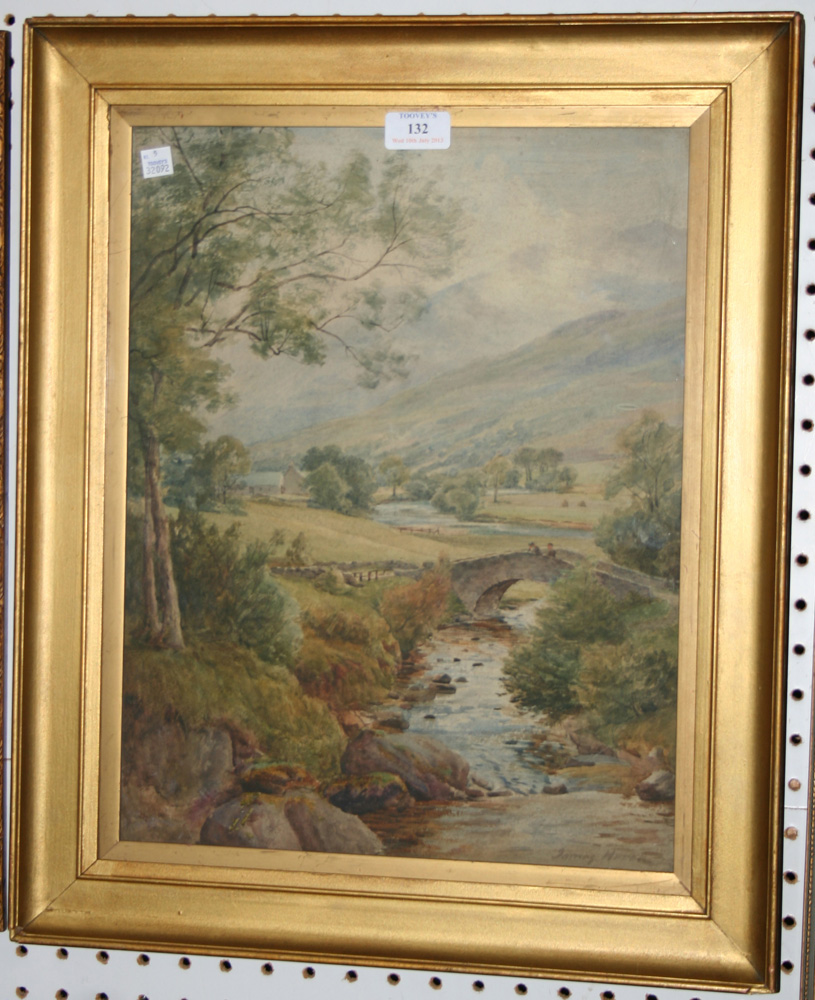James Heron - `Immervoulin, Strathyre, Perthshire`, watercolour, signed recto, titled label verso,