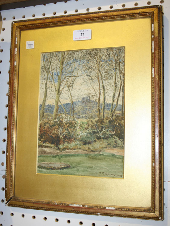E.S. Fulleylove - `Waddesdon Manor`, watercolour, signed and dated 1902 recto, titled verso,