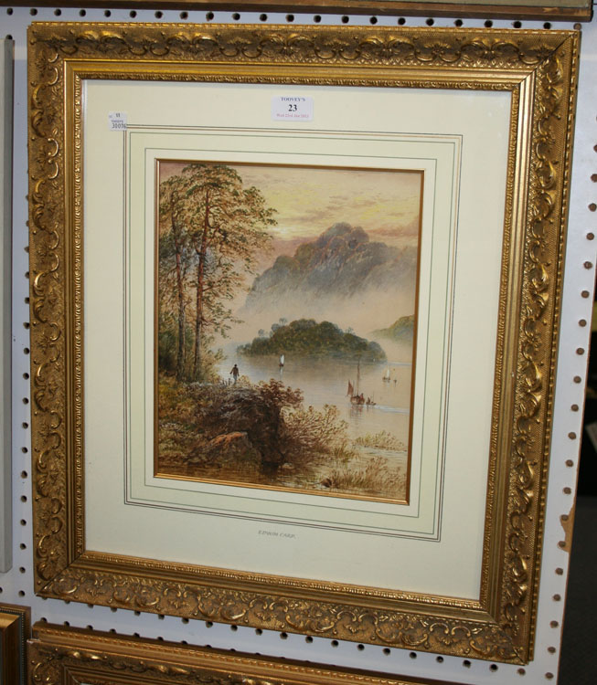 Edwin Earp - Highland Lake Scenes, a pair of watercolours, both signed, each approx 29cm x 24cm,