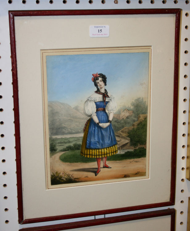 Three mid/late 19th Century tinted lithographs by L. Mansion, Portraits of Young Women in