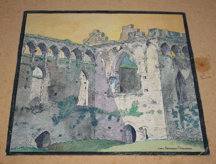 Cyril Saunders Spackman - `Pembroke Castle`, watercolour and ink, approx 27.5cm x 37cm, on a