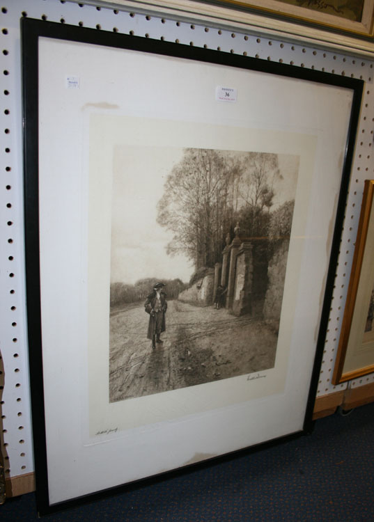 Walter Donne - `The Old Home`, photogravure on India paper mounted, signed and inscribed `artist`s