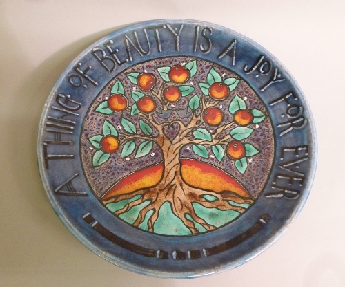 A Poole Pottery V&A The Tree of Life limited edition charger, 54/500, 15.75"diam.