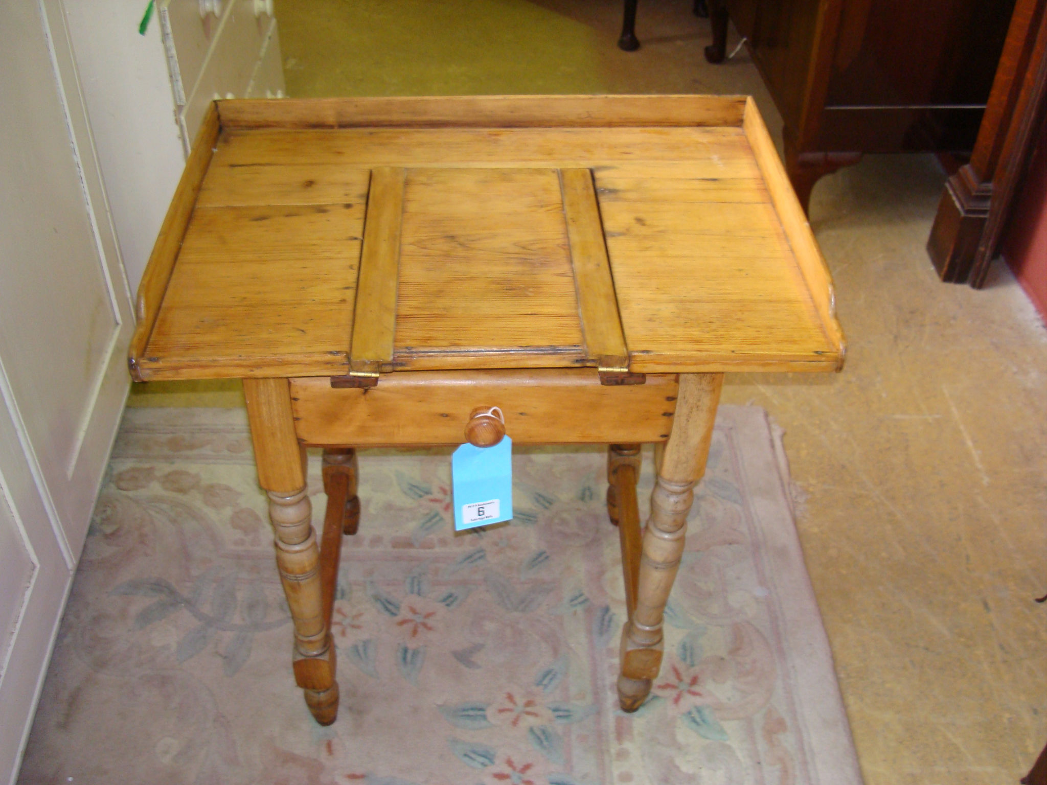 A 19thC pine child`s reading table
