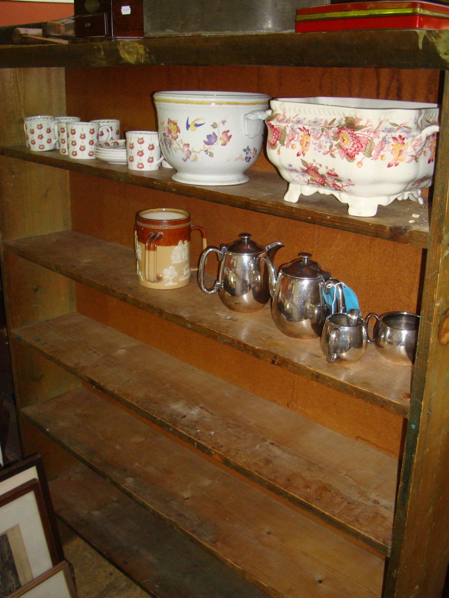 A pine bookcase