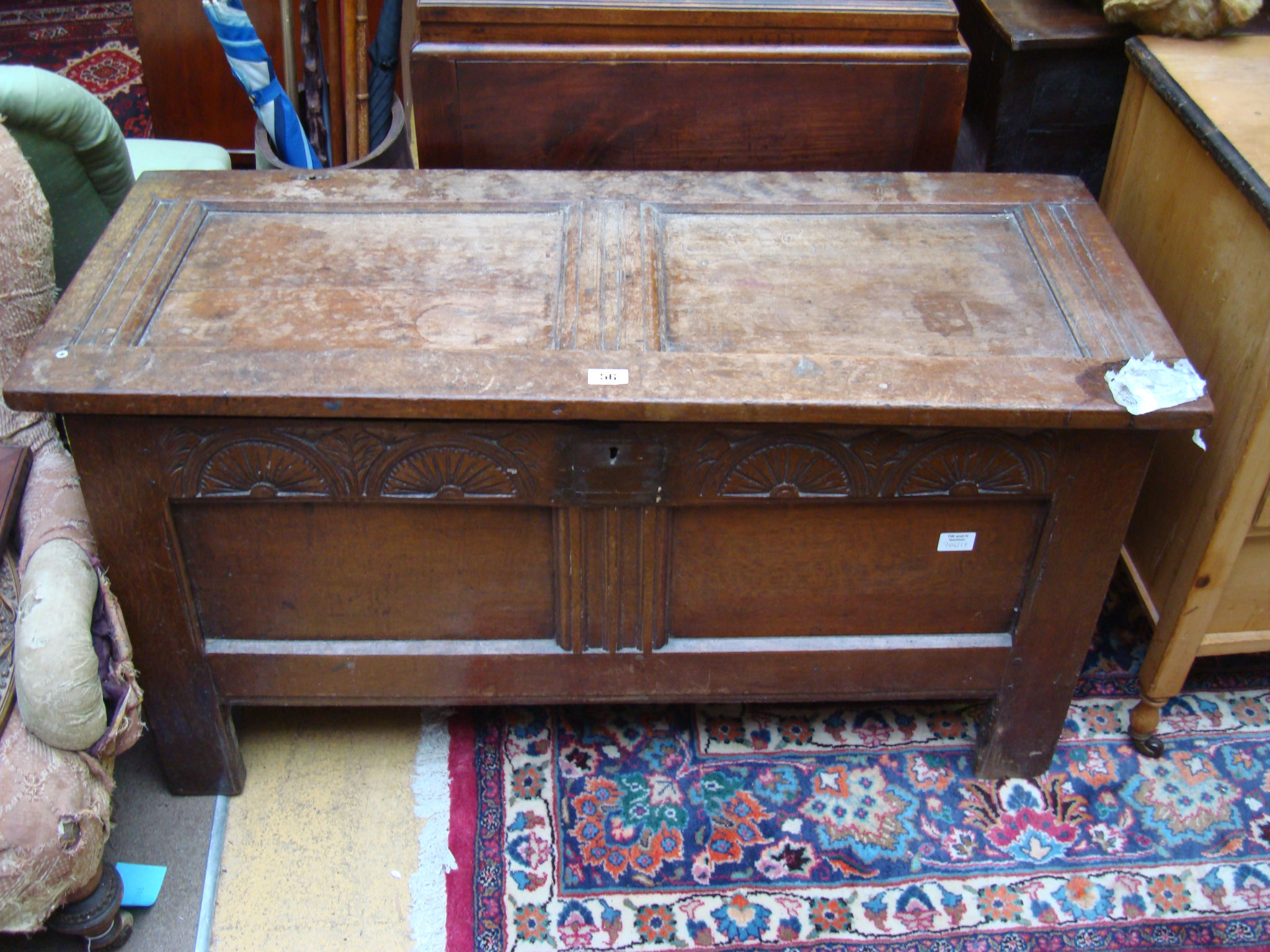 A 17th century oak coffer