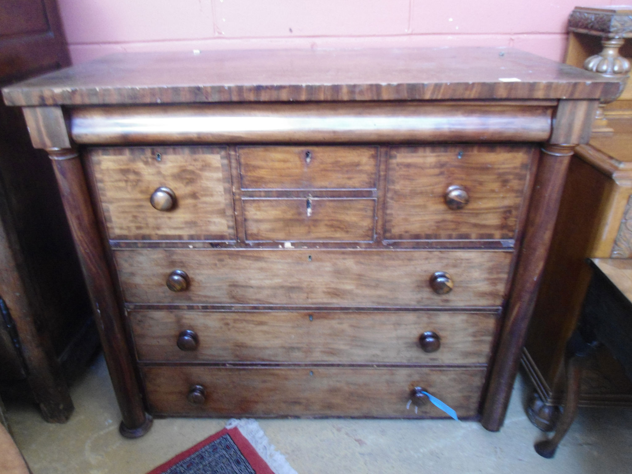 A mid C19 Scottish mahogany chest of drawers