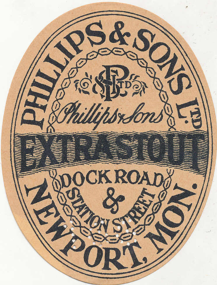 BEER LABELS, Phillips & Sons Ltd. (Newport), Extra Stout, 1920s/30s, so, VG