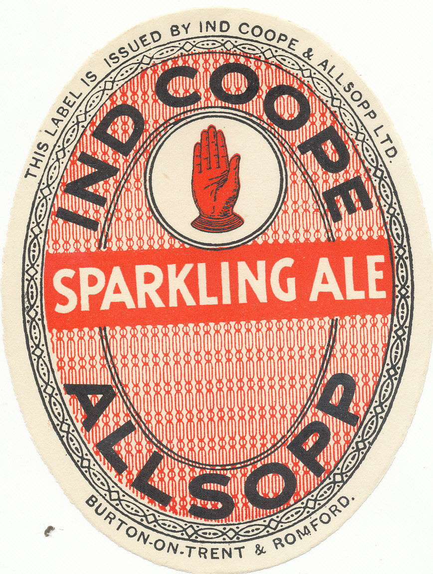 BEER LABELS, Ind Coope Allsopp (Burton), Sparkling Ale, Bitter Ale, mid-1930s, vo, VG, 2