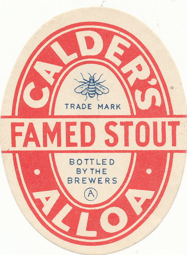 BEER LABELS, Calders (Alloa), Famed Stout, 1930s, vo, VG