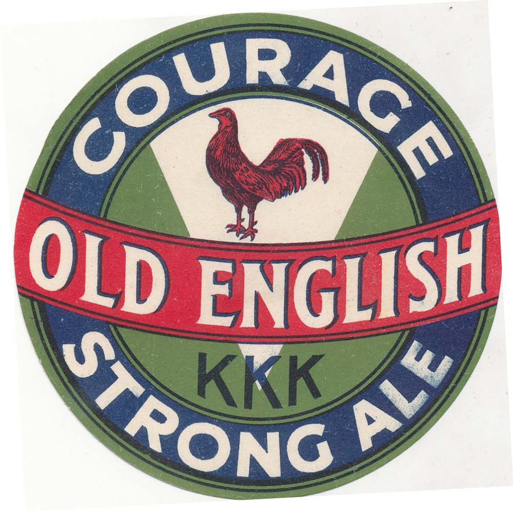 BEER LABELS, Courage, Old English XXX Ale, late 1930s, circular, VG