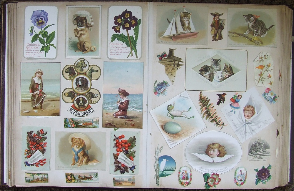 SCRAPBOOK, P1-2, 1000* pieces laid down in contemporary album dated 1912, inc scraps, prints clipped