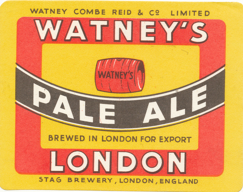 BEER LABELS, Watney Combe Reid & Co. (London), various export labels, rh, G to VG, 6