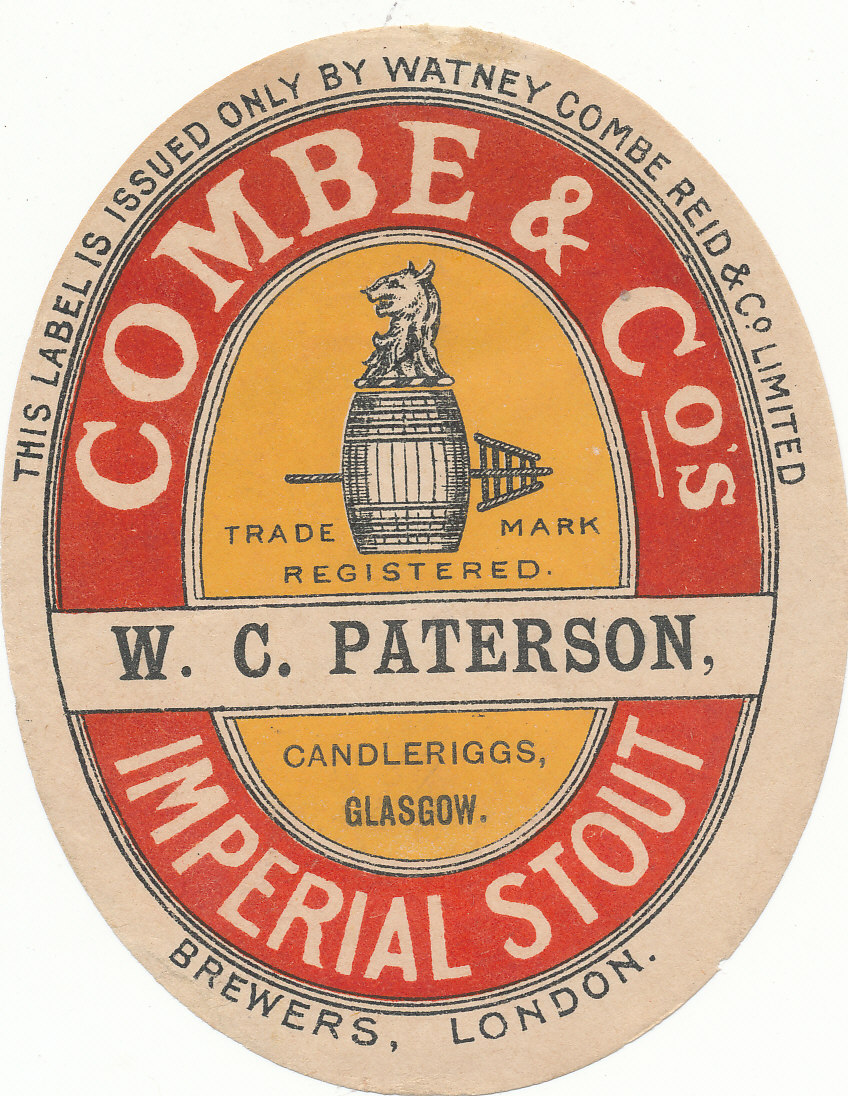 BEER LABELS, Combe & Co. bottled by Paterson Glasgow, Imperial Stout, 1910/20, vo, slight age