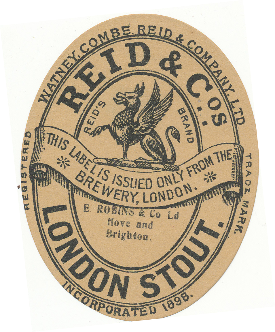 BEER LABELS, Watney Combe Reid & Co., (London), Reid & Co., London Stout, bottled by Robins of