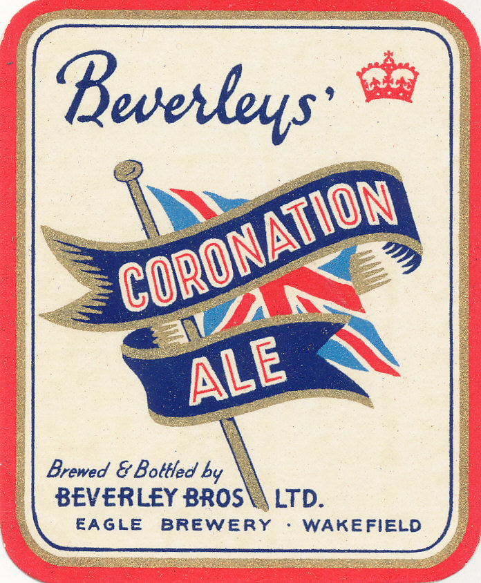 BEER LABELS, Beverley Bros. (Wakefield), Coronation Ale, 1953, rv, VG
