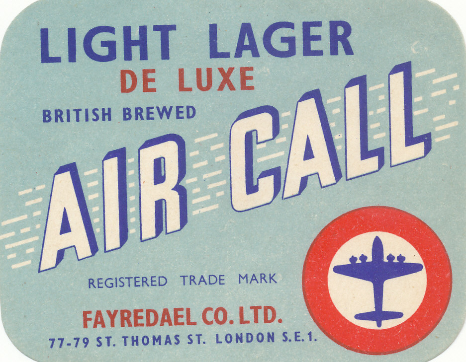 BEER LABELS, Fayredael Co. (London), bottlers, Aircall Lager, Aircall Amber Ale, May Dew Light