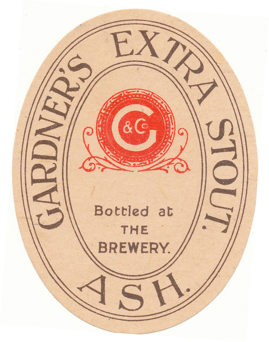 BEER LABELS, Gardner (Ash), Extra Stout, 1930s/40s, vo, VG