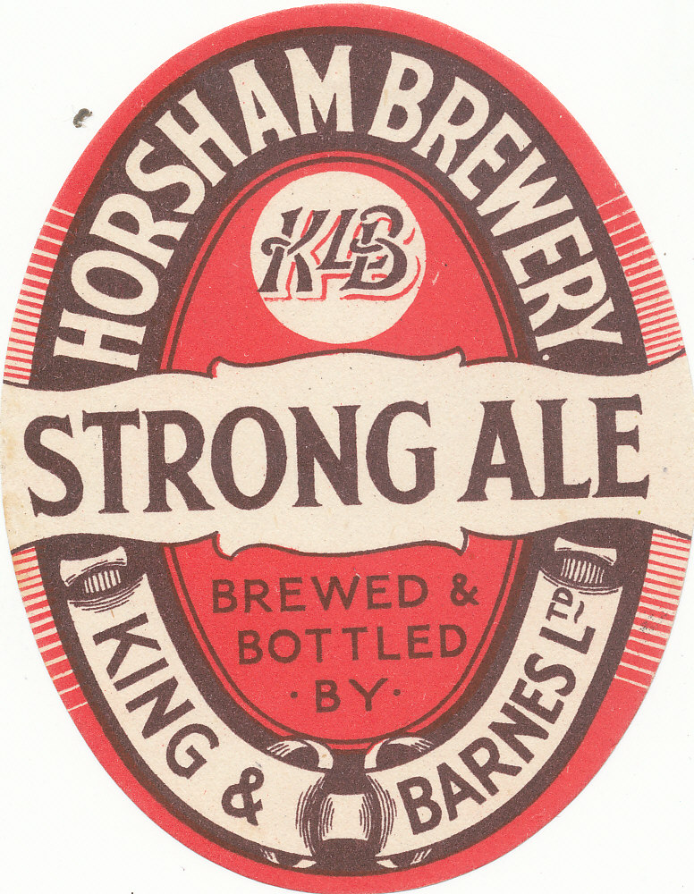 BEER LABELS, King & Barnes (Horsham), Strong Ale, 1930s/40s, vo, VG to EX